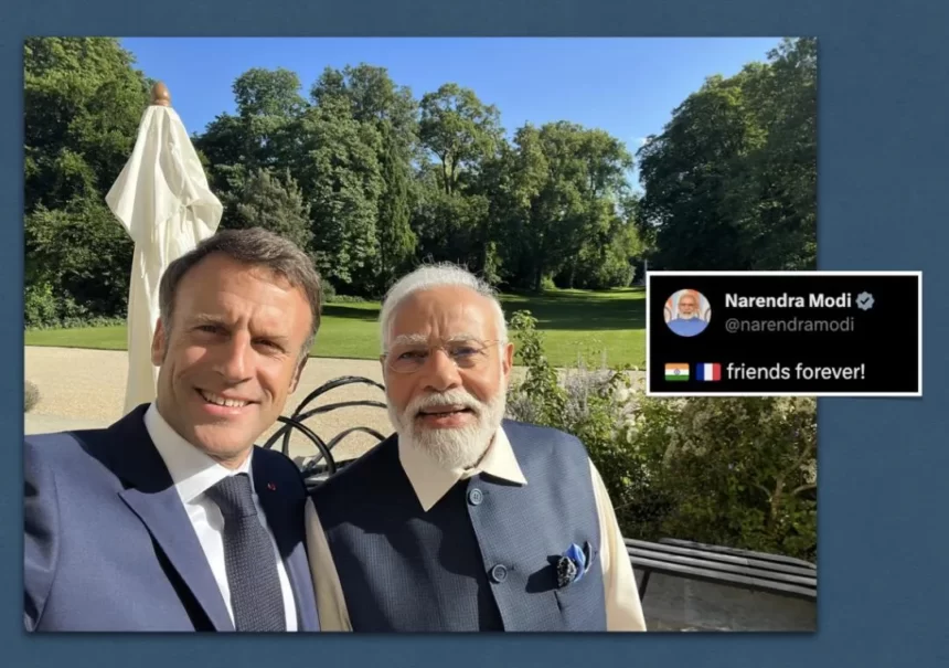 French President's selfie with PM Modi goes viral; PM Modi replies, 'friends forever'