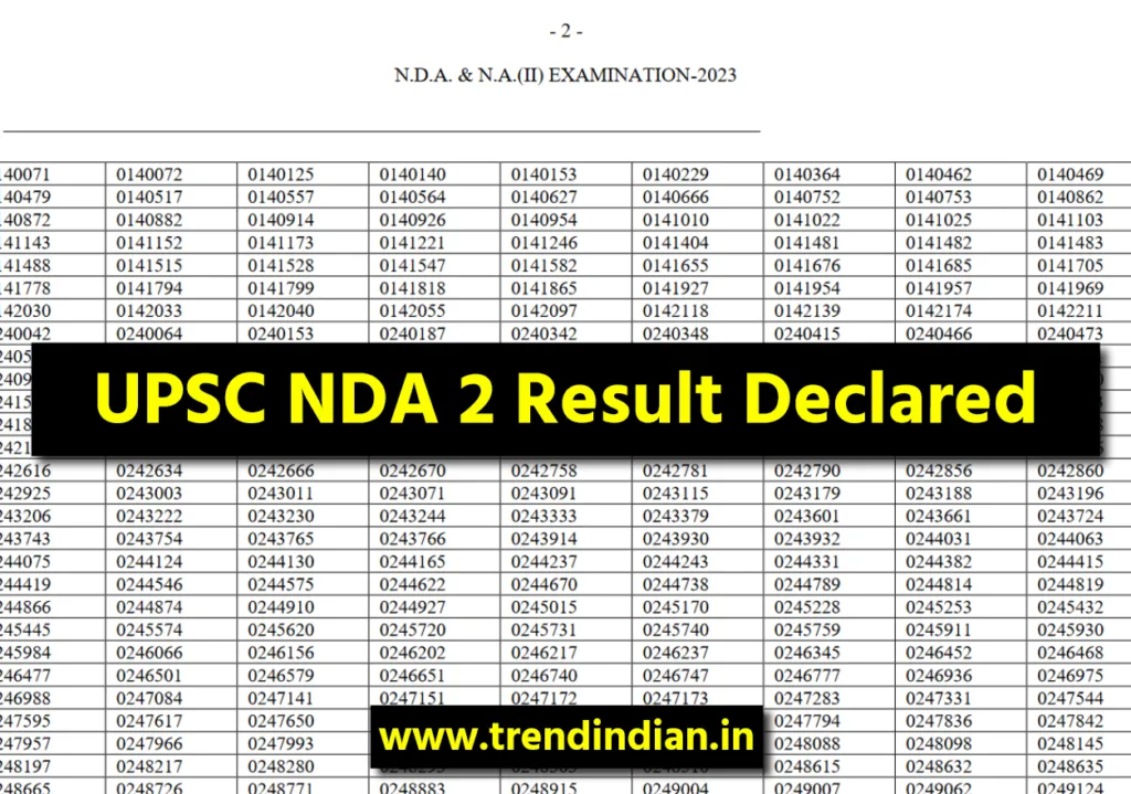 UPSC-NDA-2-Result-2023